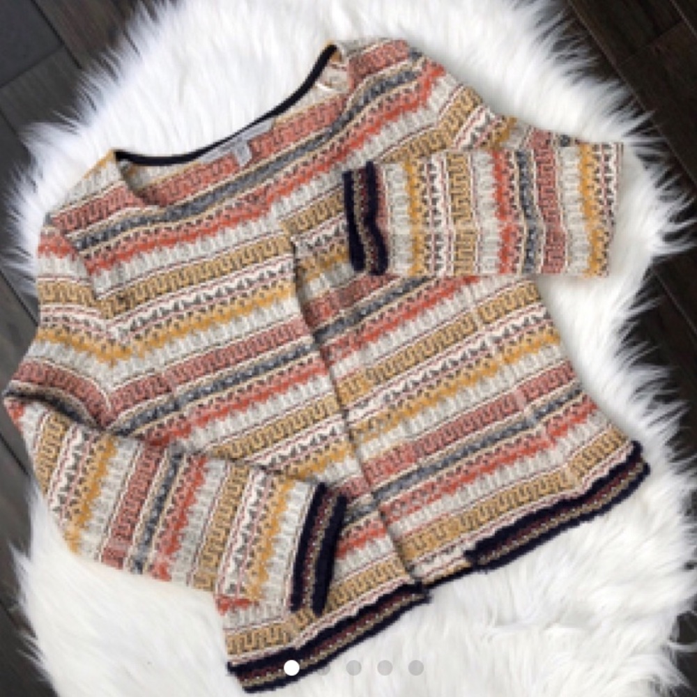 Zara Trafaluc tribal stripe tweed jacket